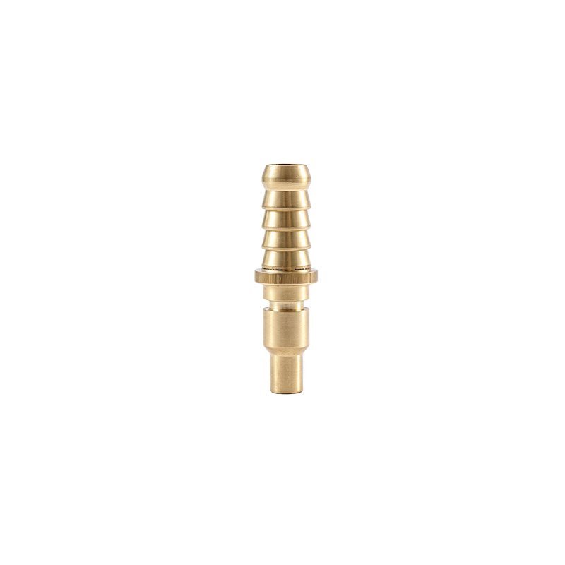 Brass Push-Button Safety Air Quick Connect Plug with Hose Barb