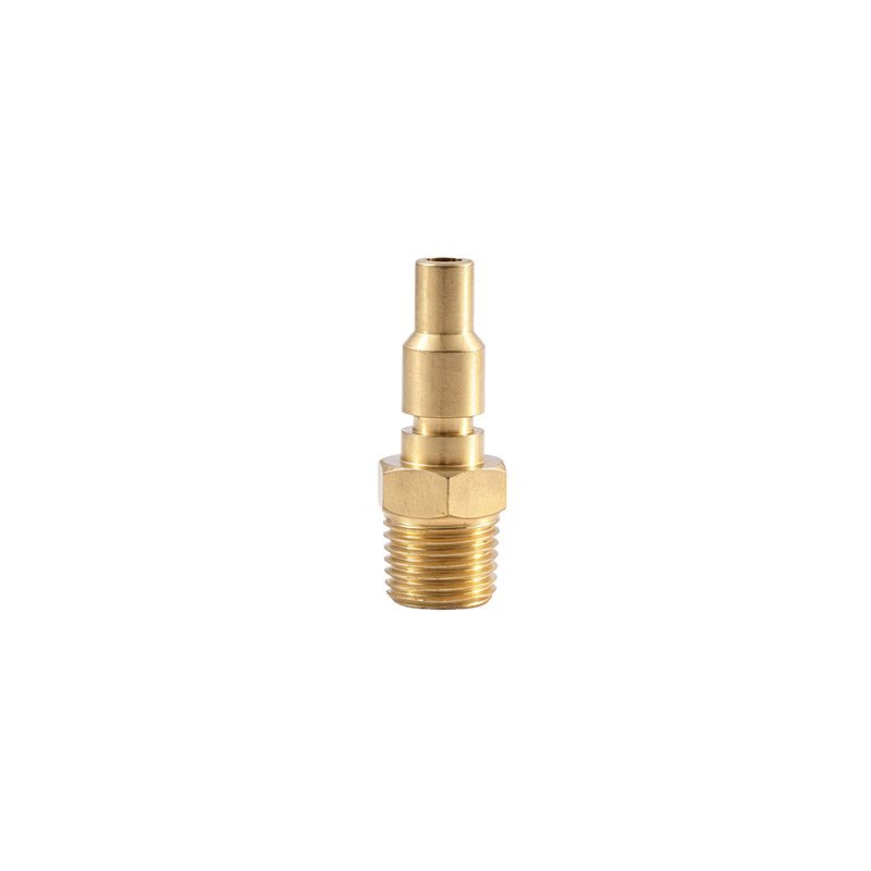 Brass Push-Button Safety Air Quick Connect Male Plug