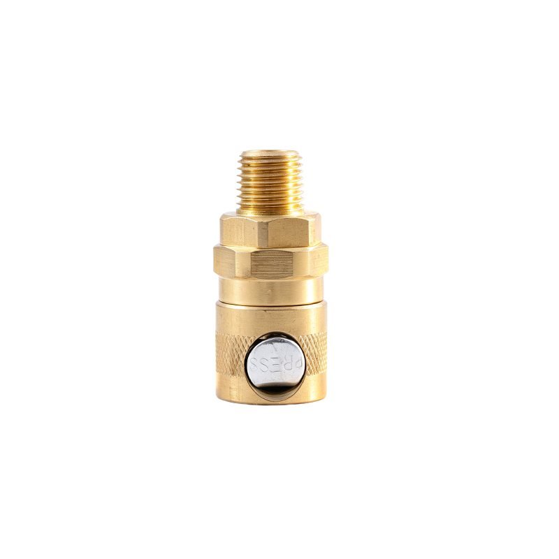 Brass Push-Button Safety Air Quick Coupler Male Socket