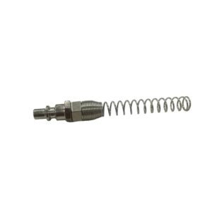 Italian Style Air Quick Connect Plug With Locking Nut and Spring Guard