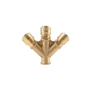 Brass 3-Way Quick Connect Air Manifold Splitter With DN7.2 Quick Coupler