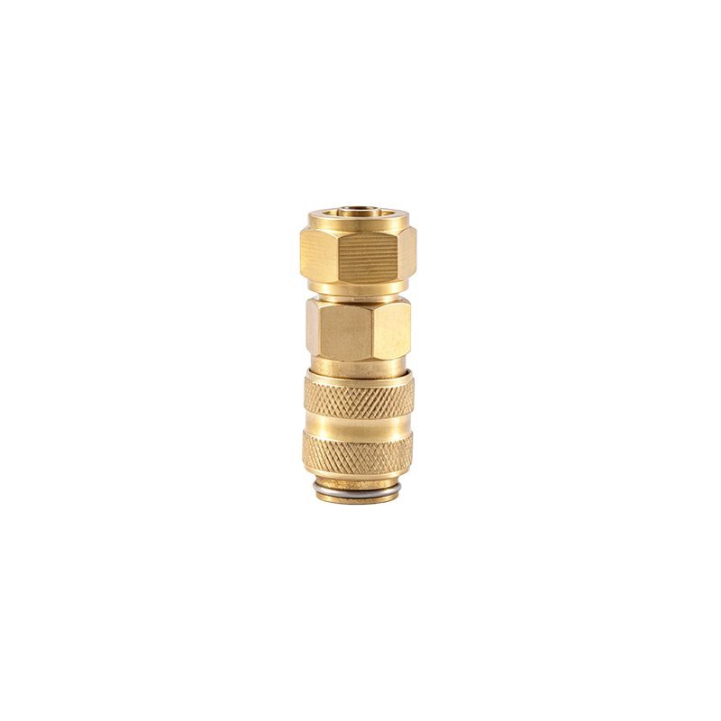 European Mini Type Brass Air Quick Coupler Socket With Locking Nut
