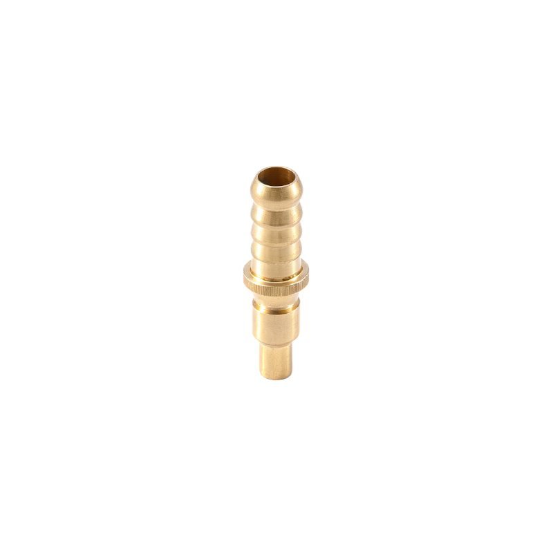 Brass Push-Button Safety Air Quick Connect Plug with Hose Barb