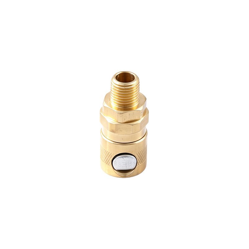 Brass Push-Button Safety Air Quick Coupler Male Socket