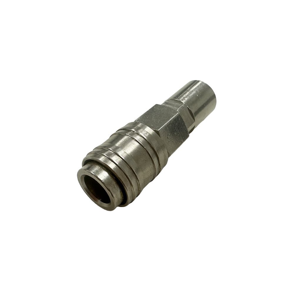 Euro Italian Universal 3 in 1 Air Quick Coupler Socket With Locking Nut Hose Clamp