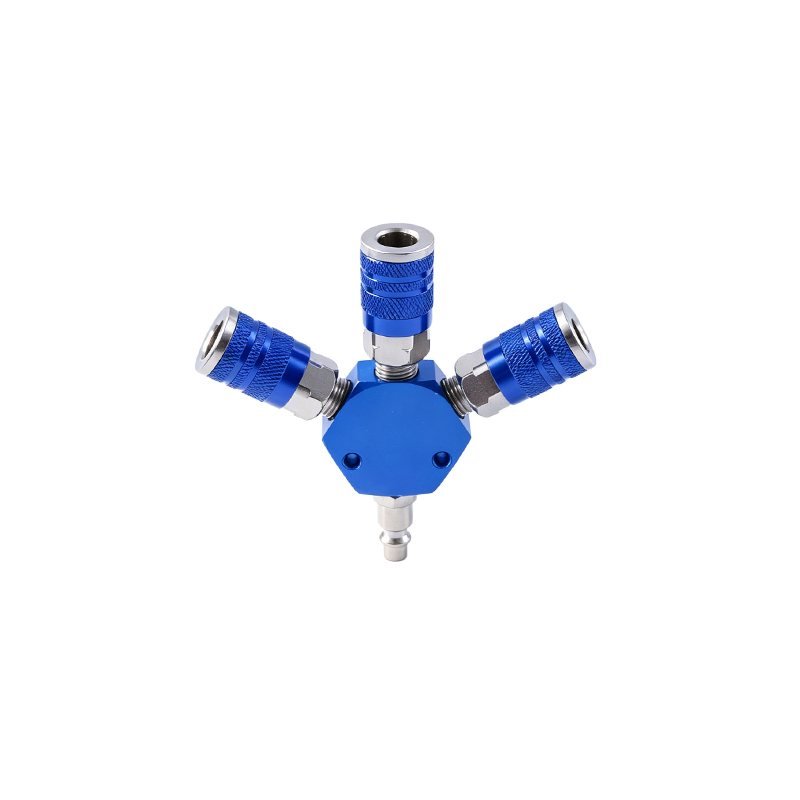 14 NPT 3-Way Air Manifold With IM Type Quick Coupler