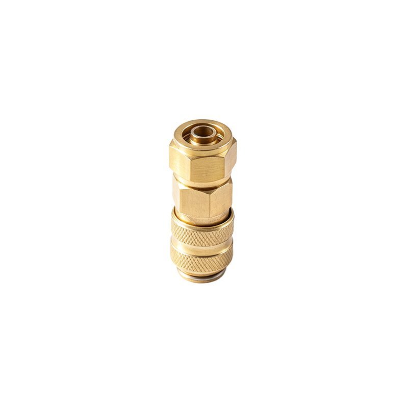 European Mini Type Brass Air Quick Coupler Socket With Locking Nut