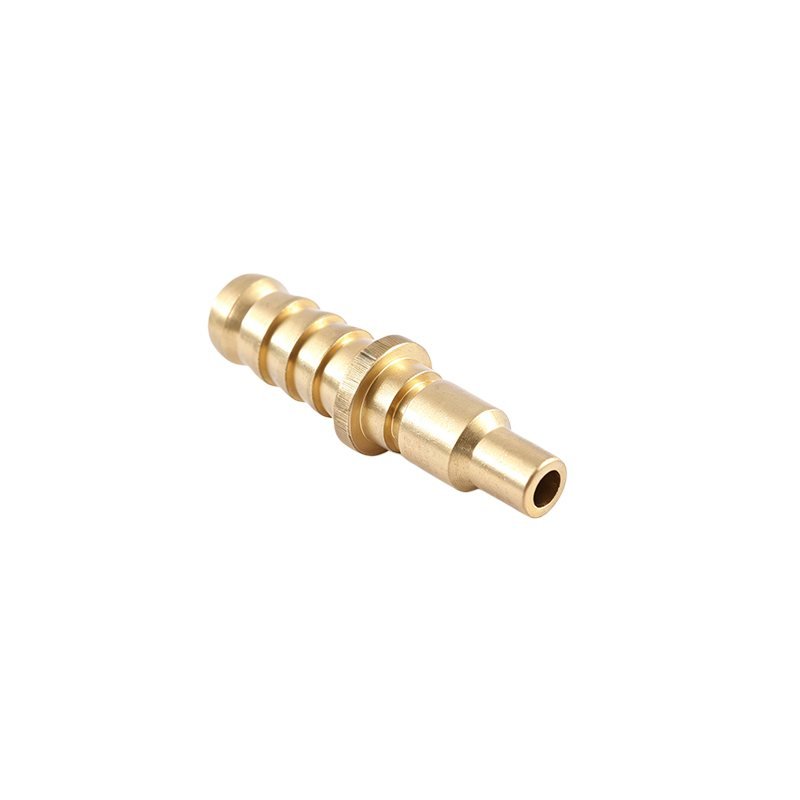 Brass Push-Button Safety Air Quick Connect Plug with Hose Barb