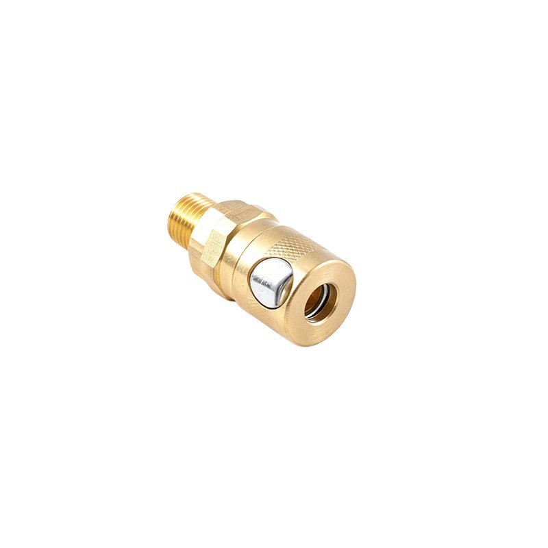 Brass Push-Button Safety Air Quick Coupler Male Socket