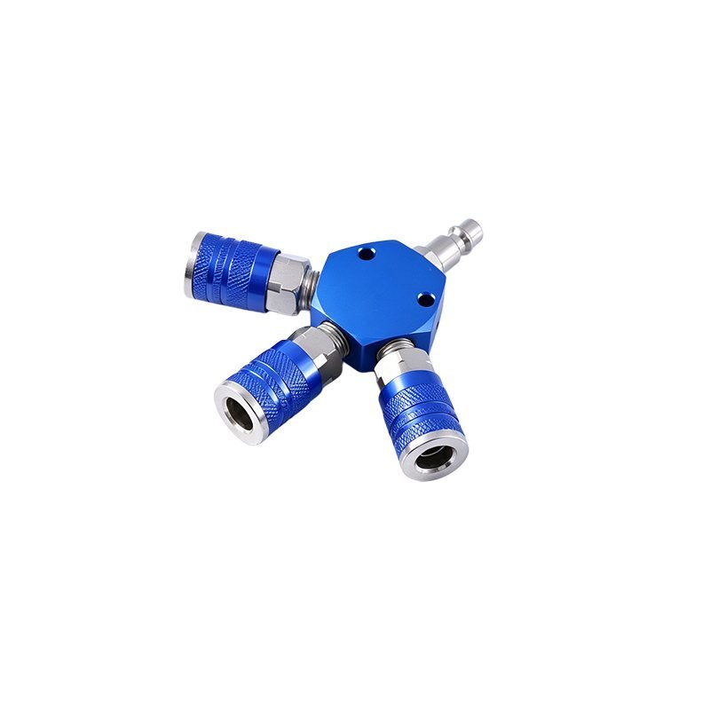 14 NPT 3-Way Air Manifold With IM Type Quick Coupler