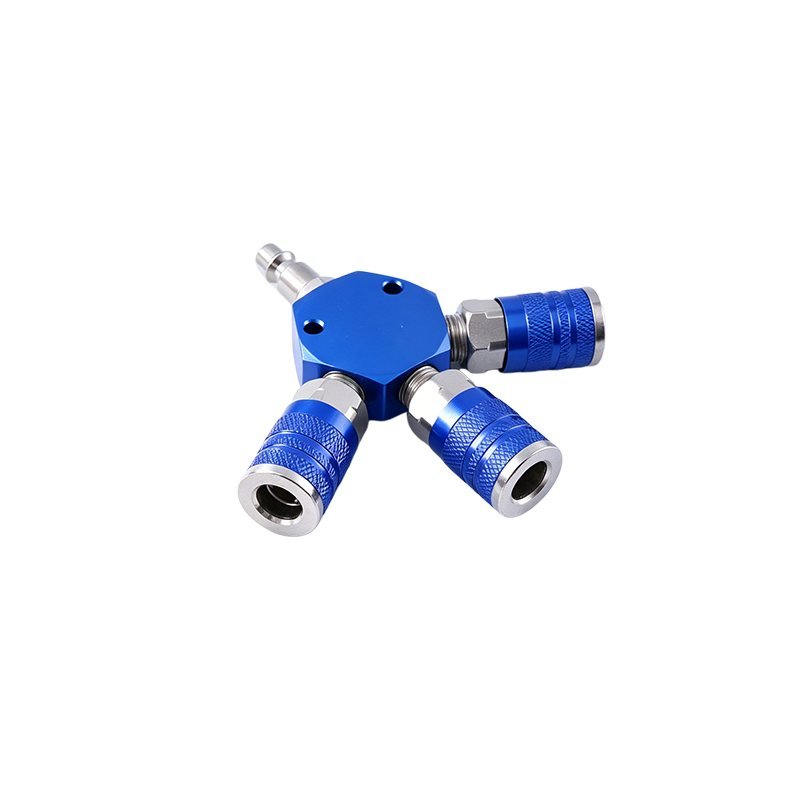 14 NPT 3-Way Air Manifold With IM Type Quick Coupler