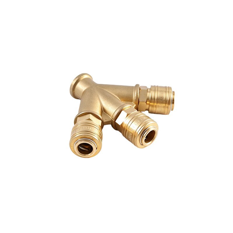 Brass 3-Way Quick Connect Air Manifold Splitter With DN7.2 Quick Coupler