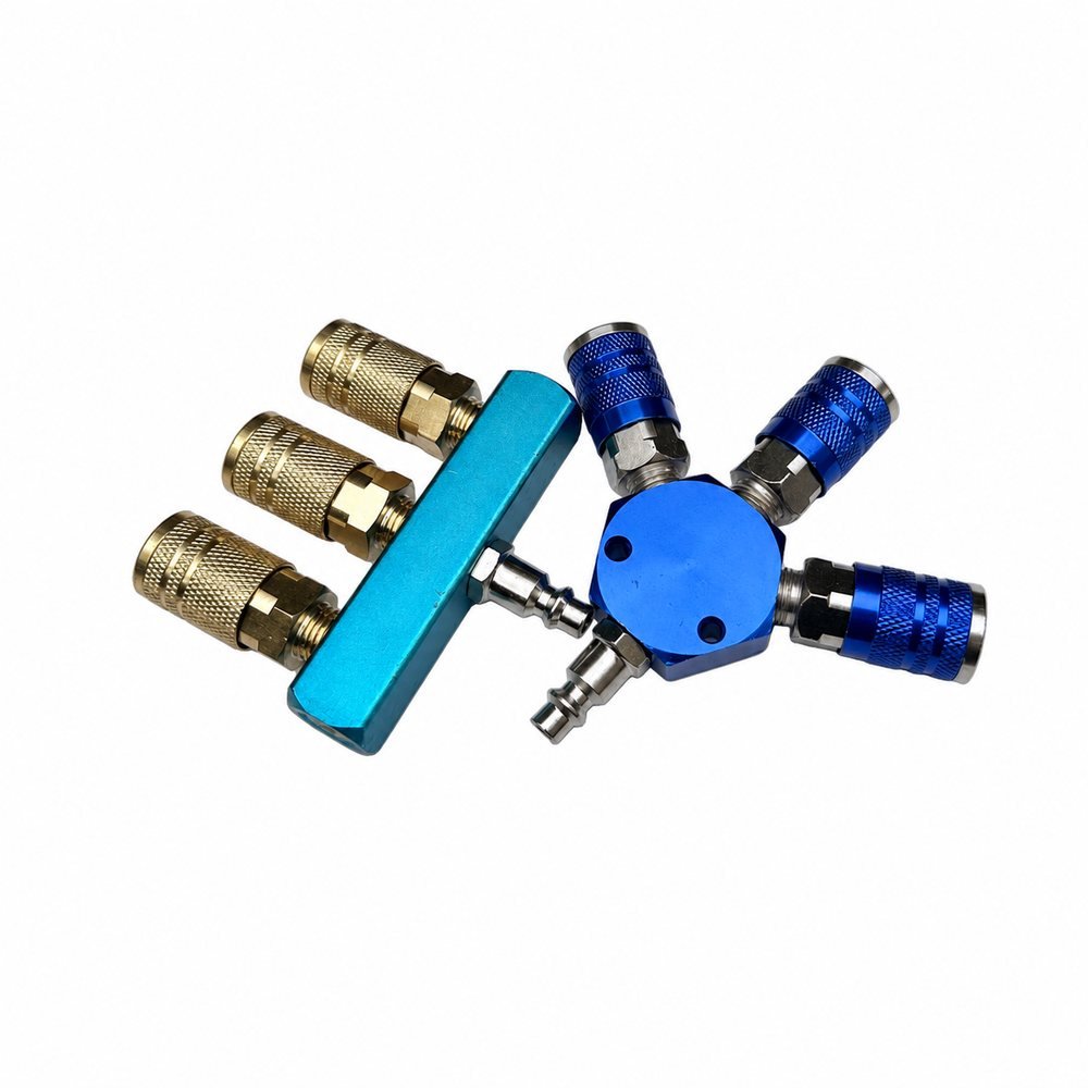 14 NPT 3-Way Air Manifold With IM Type Quick Coupler