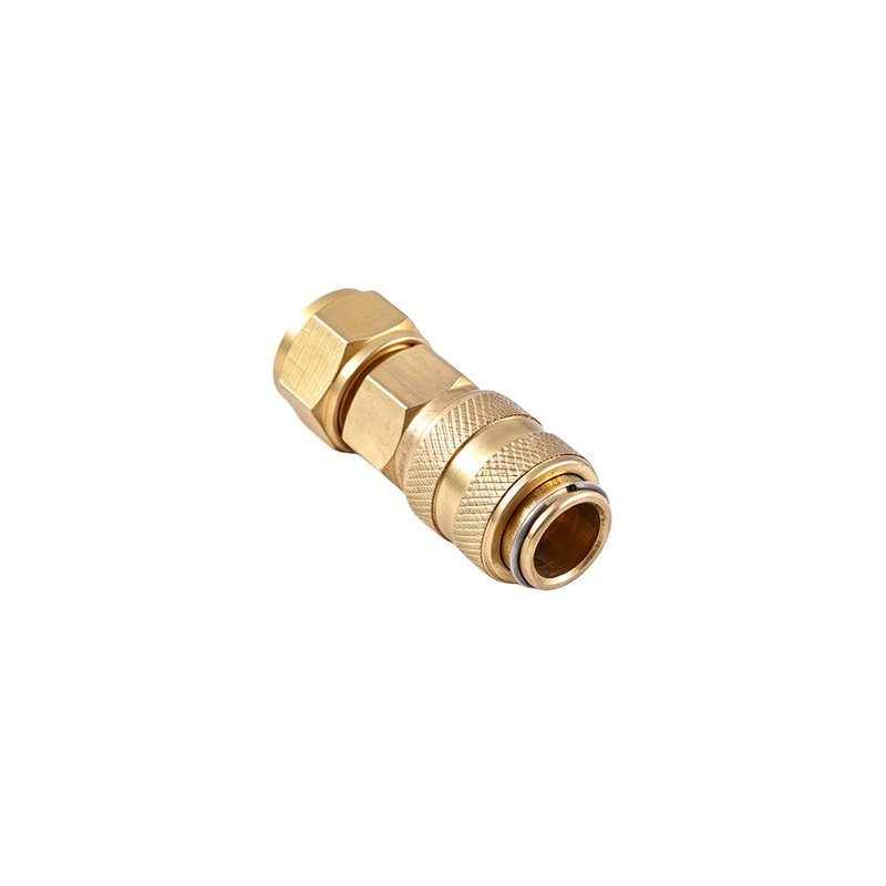 European Mini Type Brass Air Quick Coupler Socket With Locking Nut