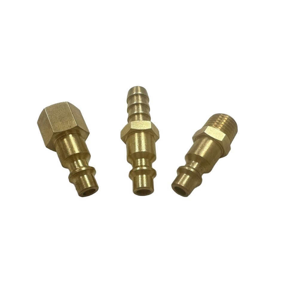 American IM Type Brass Air Quick Connect Plug With Hose Barb