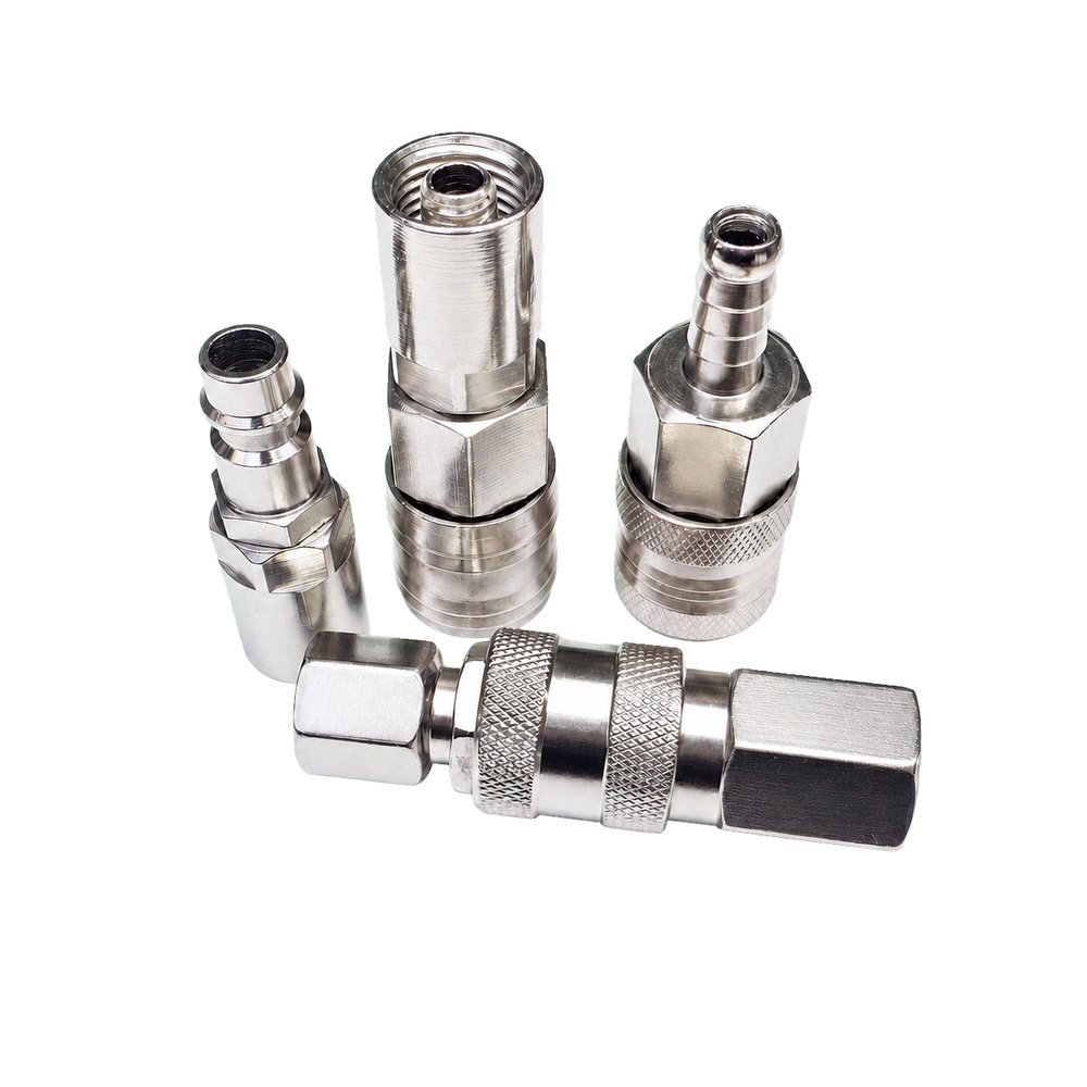 European Universal 3 in 1 Steel Air Quick Coupler Socket With Male Thread
